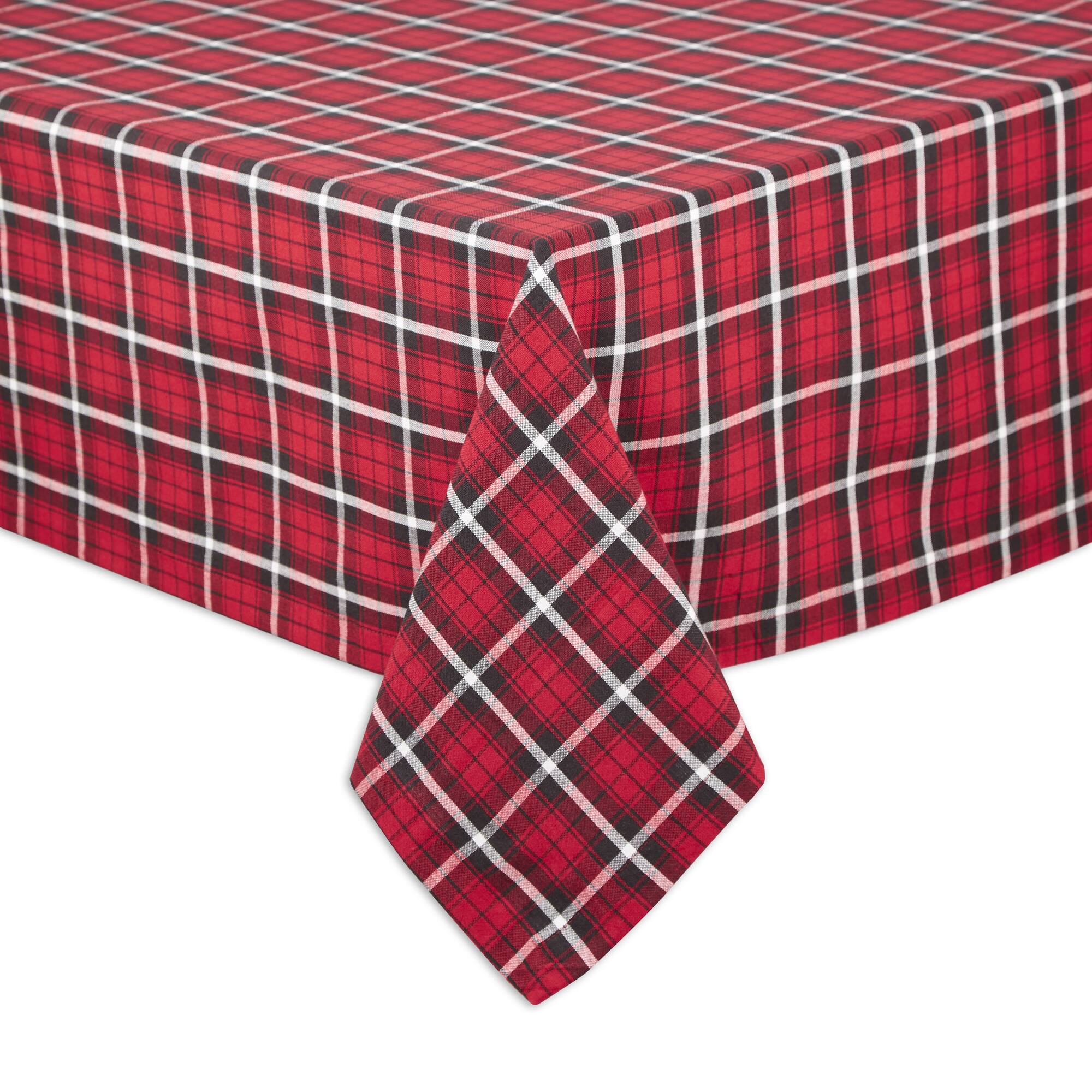 DII® 120" Glad Tidings Plaid Tablecloth